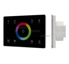 Панель Sens SMART-P83-RGB Black (230V, 4 зоны, 2.4G) (Arlight, IP20 Пластик, 5 лет)