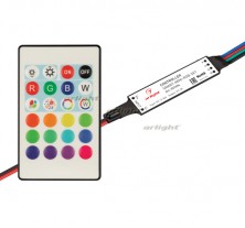 Контроллер SMART-MINI-RGB-SET (12-24V, 3x1.5A, ПДУ 24кн, IR) (Arlight, IP20 Пластик, 5 лет)